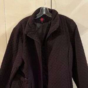 Gallery-Women's Dark Brown Quilted Zip front Winter Jacket Size 2X
